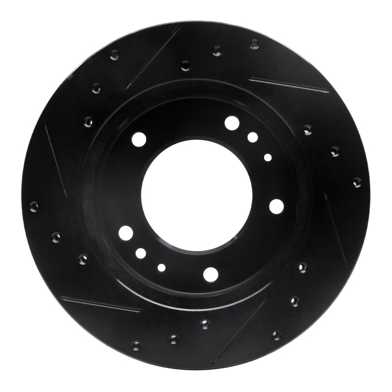 Kia Sportage Brake Rotor (1) - Front Right - R1 Concepts - Drilled & Slotted - Black - `95-`02